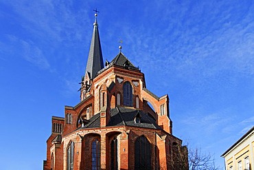 Historic Gothic basilica, Lueneburg St. Nikolaikirche Church in the historic centre, hanseatic city of Lueneburg, Lower Saxony, Germany, Europe