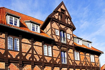 Historic mill "Luener Muehle" in the historic centre, hanseatic city of Lueneburg, Lower Saxony, Germany, Europe