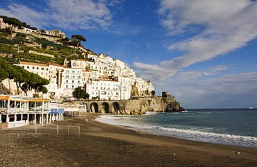 Beach of Amalfi, Amalfi, Costiera Amalfitana, Amalfi Coast, UNESCO World Heritage Site, Campania, Italy, Europe