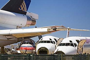 Airliners being dismantled for scrap at the Mojave airport, Mojave, California, USA