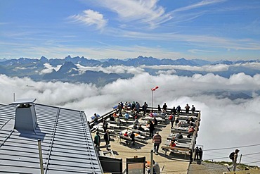 Summit station of Nebelhorn Mountain, Allgaeuer Alps, Bavaria, Germany, Europe