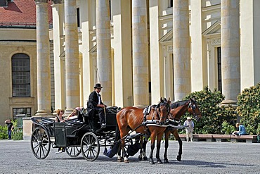 Horse drawn carriage on the Gendarmenmarkt in Berlin, Germany, Europe