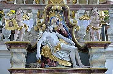 Pieta, pilgrimage church Maria Schnee, Legau, Allgaeu, Bavaria, Germany, Europe