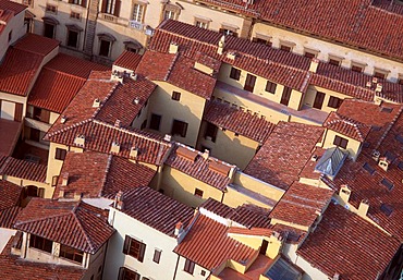 Residential buildings from above, Florence, Tuscany, Italy, Europe