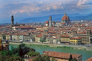 Panorama with the Arno River, Florence, Tuscany, Italy, Europe