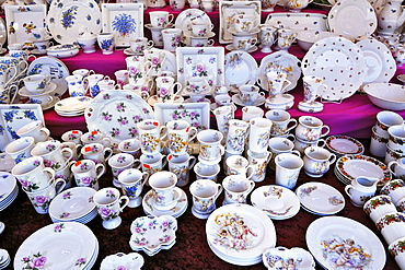 Table wear, Auer Dult, traditional market in Munich, Bavaria, Germany, Europe