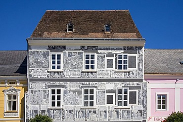 Sgraffito house in Weitra, Waldviertel Region, Lower Austria, Austria