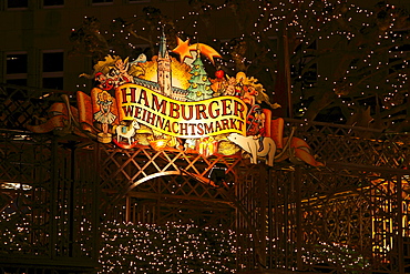 Christmas market in front of city hall, Hamburg, Germany, Europe