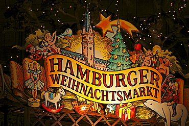 Christmas market in front of city hall, Hamburg, Germany, Europe