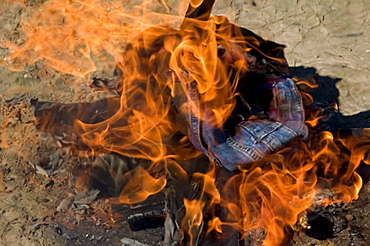 Burning jeans