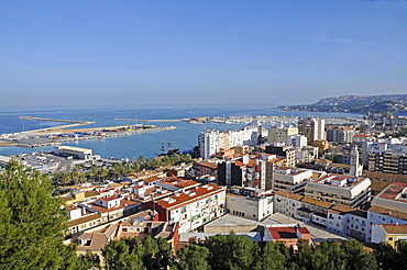 Panoramic view of Denia, Valencia, Costa Blanca, Spain