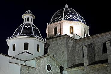 Virgen del Consuelo Church at night, Altea, Alicante, Costa Blanca, Spain