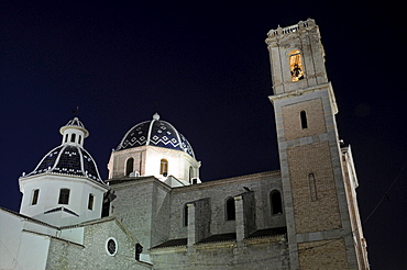 Virgen del Consuelo Church at night, Altea, Alicante, Costa Blanca, Spain