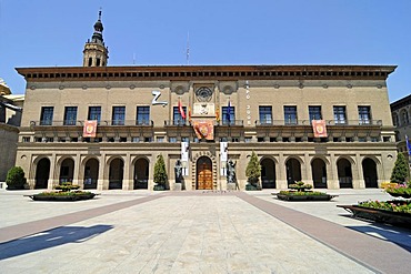 Town hall, Plaza del Pilar Square, Zaragoza, Saragossa, Aragon, Spain, Europe