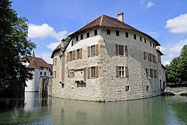 Hallwyl Water Castle with moat, Seengen, Aargau, Switzerland, Europe