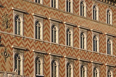 Triest Trieste Friuli Venezia Giulia Friaul Julian Venetian Italy detail of a facade of a palce at the Canale Grande in the historic center