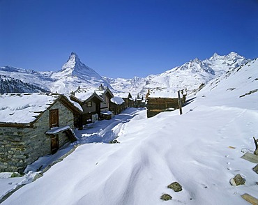 Matterhorn canton of Valais Switzerland seen from Findelen