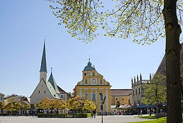 Holy Chapel and the Jesuit church St Magdalena Kapellplatz Altoetting Upper Bavaria Germany