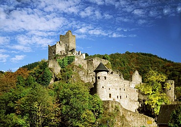 Ruins of the castle Niederburg Manderscheid Eifel Rhineland-Palatinate Germany