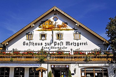 Inn in Egling, foothills of the Alps, Upper-Bavaria, Bavaria, Germany