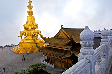 Statue of Samantabhadra, Mount Emei near Chengdu, China, Asia