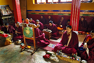 Assembly hall, Sangngag Simkyil Nunnery, Tibet