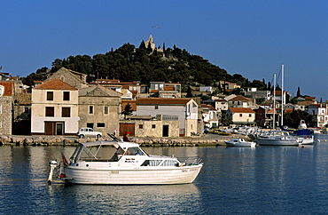 Tribunj, historic fishing village on an island across from the New Marina, Croatia