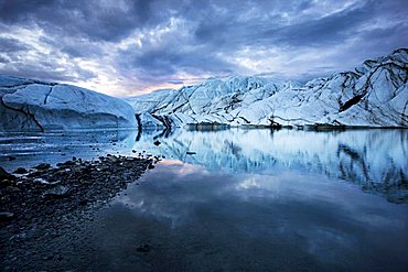 Glacial lake, Mad Anouska Glacier, Alaska, USA, North America