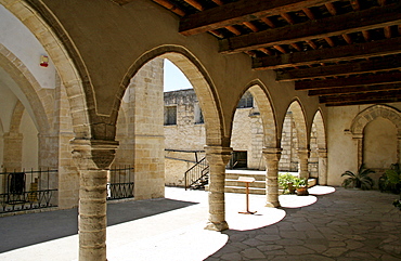 Cloister, Timiou Stavrou Church, Omodos, Cyprus, Europe