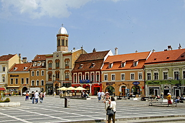 Orthodox Church and historic buildings in the centre of Brasov, Transylvania, Romania, Europe