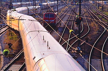 Train at Munich central station, Munich, Germany