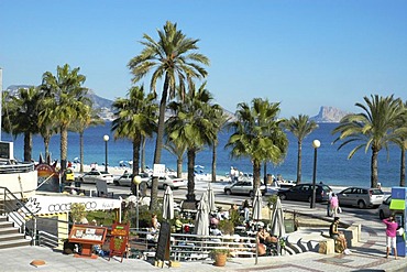 Water front boardwalk in Albir, Altea, Costa Blanca, Spain