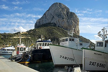 Fishing boats in the port of Calpe, Costa Blanca, Spain