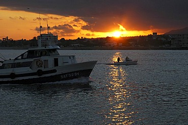 Two ships at sunset, Altea, Costa Blanca, Spain