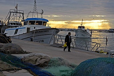 Fishing boats in the port of Santa Pola, Costa Blanca, Spain