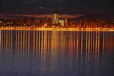 Evening mood, Gran Hotel Bali, highest hotel of Europe, Playa de Poniente, Benidorm, Costa Blanca, Spain