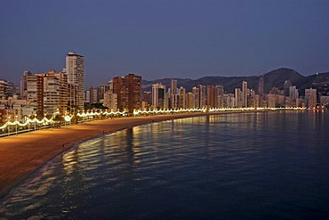 Evening mood, Playa de Levante, Benidorm, Costa Blanca, Spain