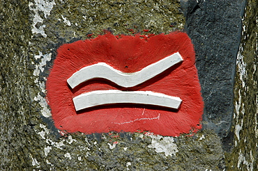 Sign, Rothaarsteig hiking trail, North Rhine-Westphalia, Germany