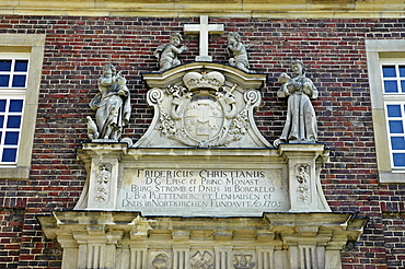 Memorial tablet Fridericus Christianus, castle Nordkirchen, Muensterland, North Rhine-Westphalia, Germany