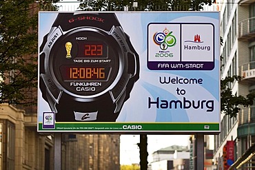 Digital clock counting countdown football world championship 2006 Hamburg Germany