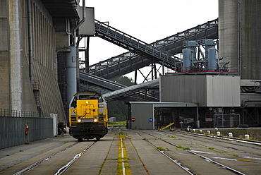 Shunter in a grain warehouse, Gent, Flanders, Belgium