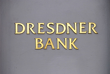 Dresdner Bank, written in golden letters