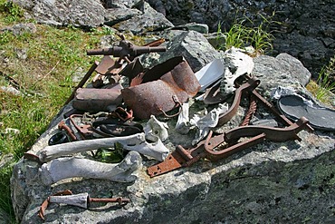 Remains of the goldrush from 1897 lying around at the area of the Scales Chilkoot Trail Alaska USA