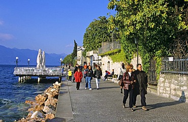 Boardwalk along Lake of Garda in Torri del Benaco Italy