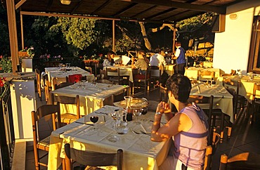 Dinner in the Restaurant of the Coop Enis near Oliena Sardegna Italy