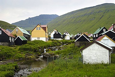 The village of Gjogv Inseln Faeroe Islands