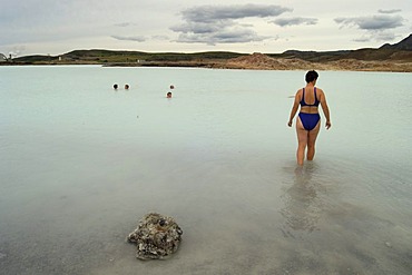 Taking a bath in the warm waters of this mineral lake Iceland MR