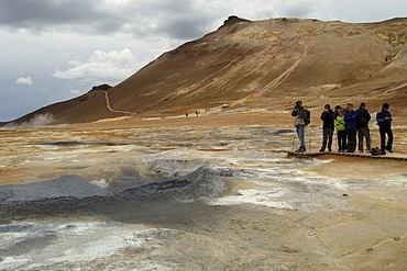 Solfatara and boiling mud at the mountain Namafjall Iceland