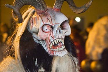 The old advent rite Krampus is celebrated in the village of St Veit