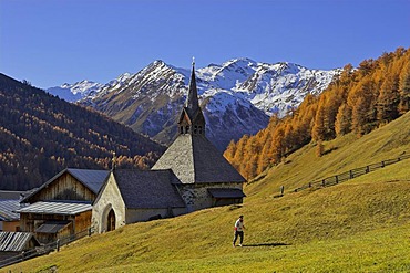 Gotic church St.Nikolaus, mountain village Rojen (2000m), South Tyrol, Italy